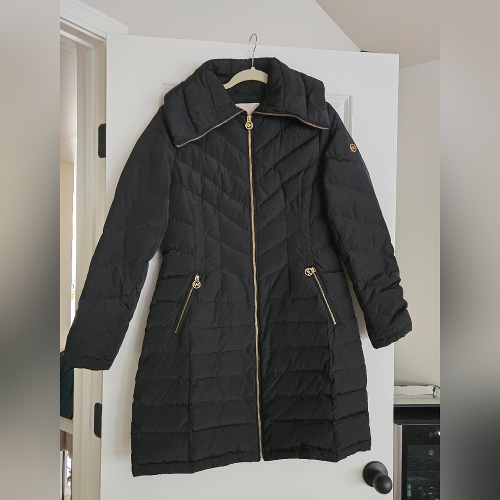 MICHAEL KORS Quilted Feather Puffer Coat Size MED